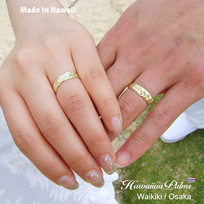 グリーンゴールド 4mm幅 結婚指輪 マリッジリング